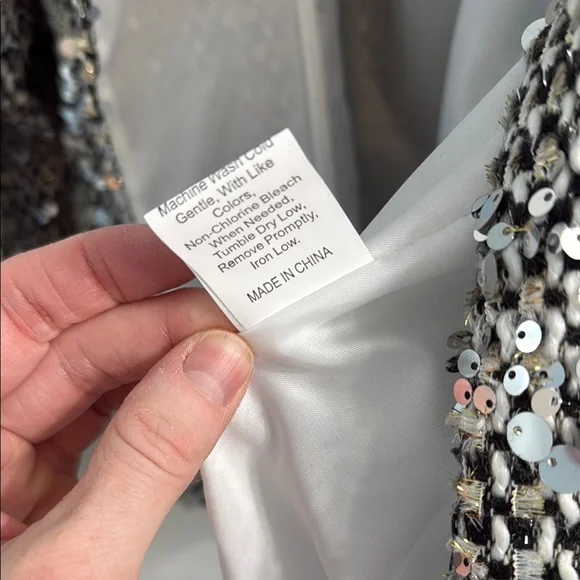 Sequin Embellished Jacket - Silver - Size Large (10-14) - Picture 8 of 13